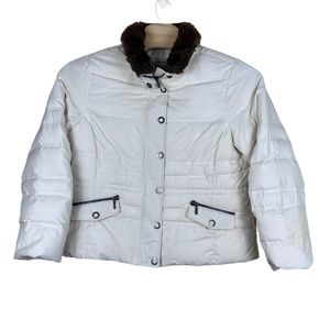 Eddie Bauer Women’s Goose Down puffer jacket with removable fur collar XL